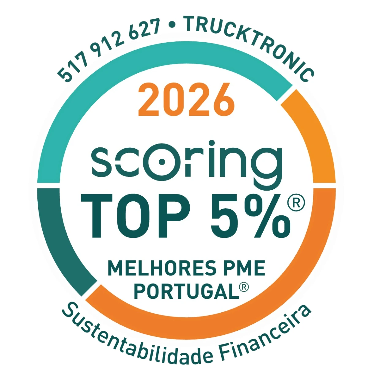 Certificado Scoring Top 5% Sustentabilidade Financeira 2026 — TruckTronic
